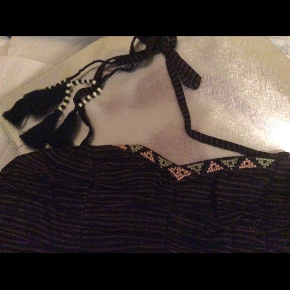 ⭐️HP⭐️FREE PEOPLE Sweet Safari Halter Top NWT Blue - Picture 8 of 8